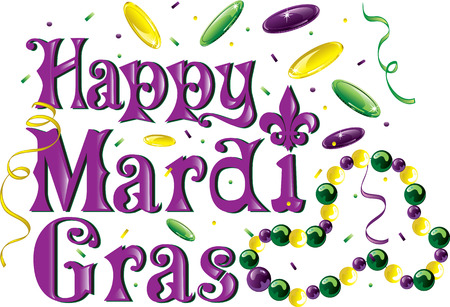 Colorful text that says Happy Mardi Grasのイラスト素材