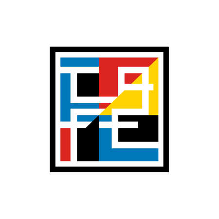 abstrack art colorful with typography insideのイラスト素材