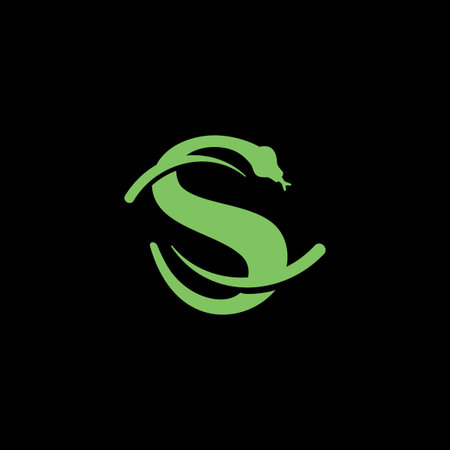 green snake Leaves Letter  S Logo