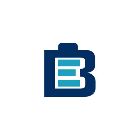 letter B charger battery logo for phone cell technology computer and other businessのイラスト素材