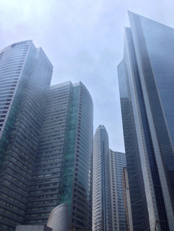 Hazy morning at Makati business district, Philippines.