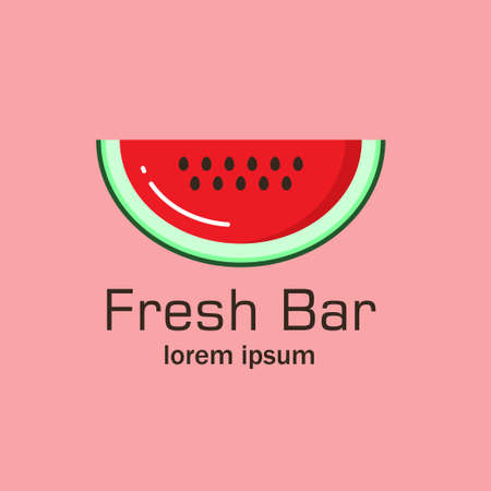 Flat icon with the image of a piece of watermelon. It can be used for fresh juice bar, fruit shopのイラスト素材