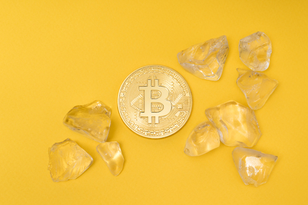 Gold coin bitcoin diamondの写真素材