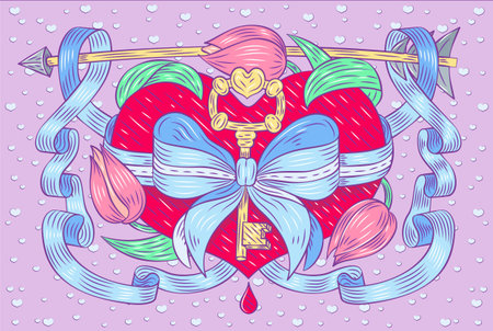 Valentines Day the feast of St Valentineのイラスト素材