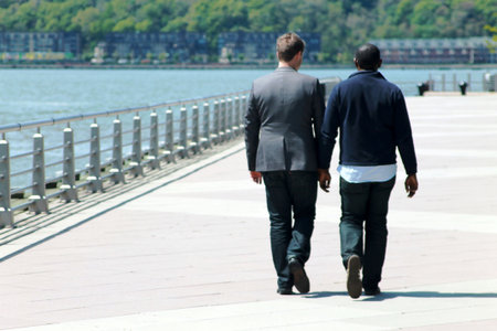 Friends on the Pierの写真素材