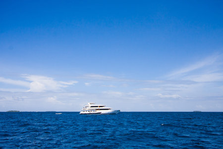 Yacht is in an ocean