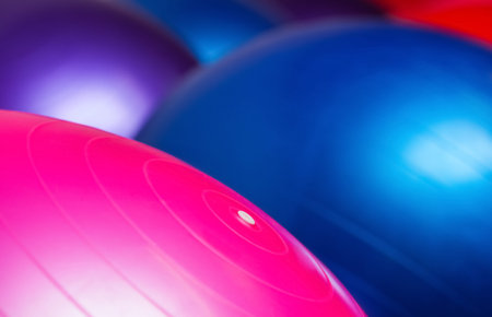 Colored balls for fitness close-up. Sports concept, fat burning and healthy lifestyle.