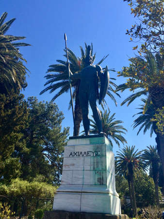 Achilles status in Corfu island in Greeceの素材