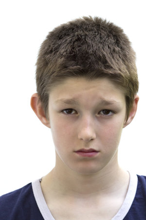 Portrait of a boy who is not in good spirits