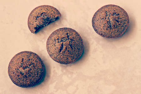 Fresh and tasty cookies with poppy seeds --filter effect retro vintage styleの写真素材