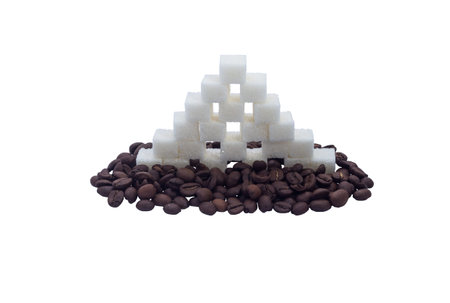 Sugar house in the middle of the coffee beansの写真素材