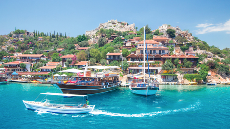 Boats in the seaの写真素材