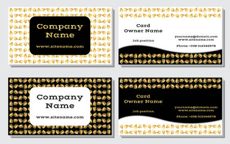 Elegant and modern business card. The refined design. A beautiful combination of gold, yellow, white and black colors. Vector illustrationのイラスト素材