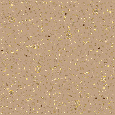 Abstract fashion geometric brown background with gold elements. Stylish design for printing on paper, cloth, plastic, china. Vector illustrationのイラスト素材