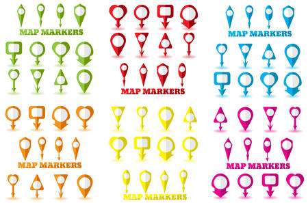 Map markers. Navigation pins collection. Set pins. Vectorのイラスト素材