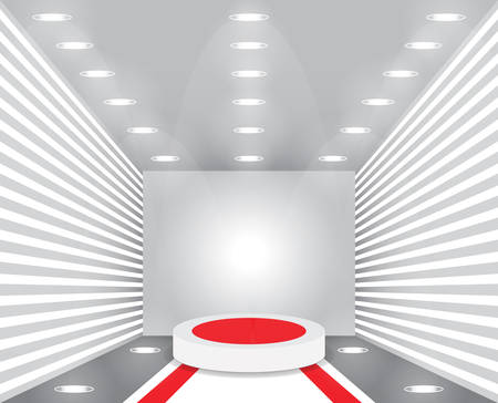 Empty studio room. Exhibition presentation room with podium.のイラスト素材