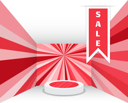 Empty studio room. Exhibition presentation room with podium.のイラスト素材