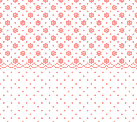 Horizontal seamless geometric pattern with abstract flower ornament. Vectorのイラスト素材
