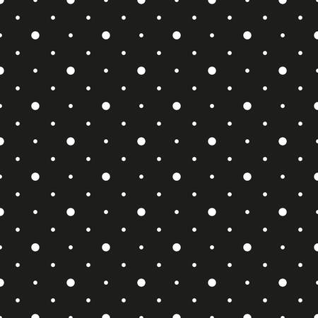 Seamless geometric pattern with white dot grid on black background. Vectorのイラスト素材