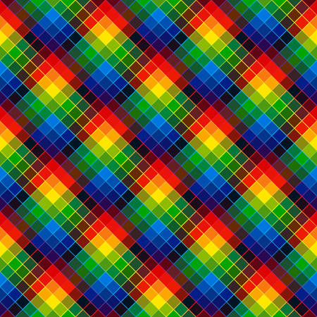 Seamless colorful geometric background. Pattern from bright rhombuses for for printing on fabric. Fashion vector illustrationのイラスト素材
