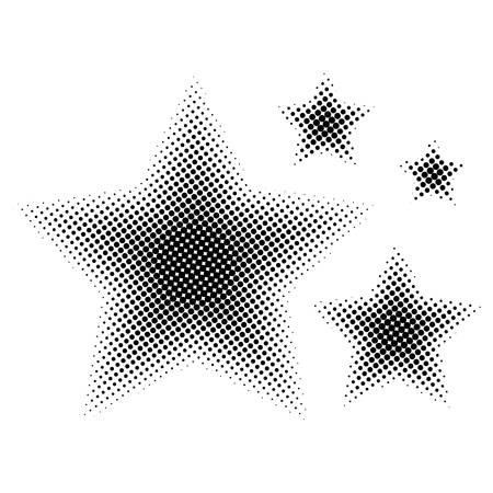 Set of star different size illustrationのイラスト素材