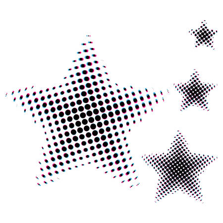 Set of star different size illustrationのイラスト素材