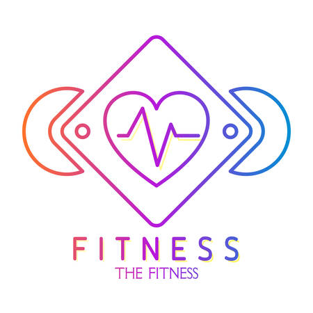 Colour Icon of heart with cardiogram in frame. Icon for health sport fitness. Vectorのイラスト素材