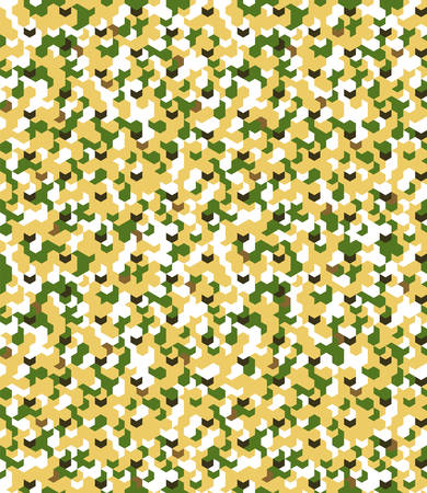 Seamless camouflage in light Green and Brown khaki pattern. Polygonal mosaic series for your design. Vector illustrationのイラスト素材