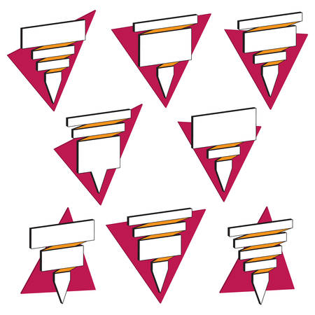 Origami vector infographic. Colorful banners for business. Text pointers. Set of banners pointers in isometryのイラスト素材