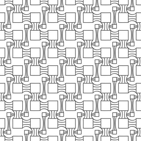 Abstract seamless geometric two levels pattern. Simple linear mosaic texture for background. Vectorのイラスト素材