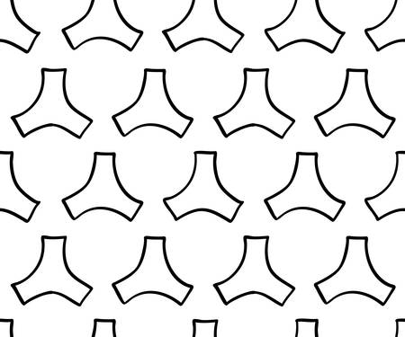 Abstract seamless geometric pattern with triangular elements. Simple black and white linear mosaic texture for background. Vector illustrationのイラスト素材