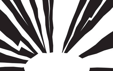 Super heroic background of speed lines with an explosion effect. Retro empty mockup for comic book and manga. Vector dynamic cartoon illustration in pop art style. Template for your designのイラスト素材