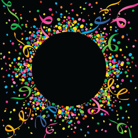 Background of carnival confetti and streamersのイラスト素材