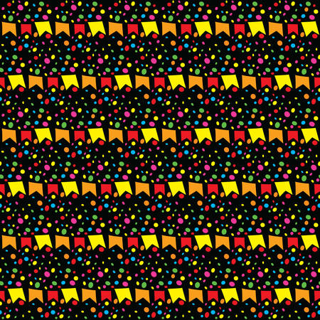 Background of June Festival with colorful banderoles and colorful dotsのイラスト素材