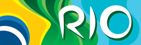 Wonderful city and the flag of Brazilのイラスト素材