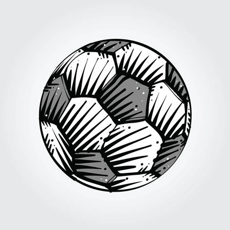 Soccer ball sketch in black and grayのイラスト素材
