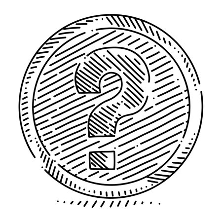 Coin with a question mark symbolizing doubts about the value of moneyのイラスト素材