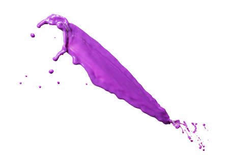 purple liquid splash isolated on white の写真素材