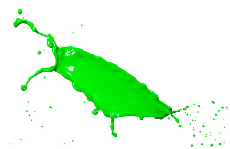 green liquid splash isolated on white backgraoundの写真素材