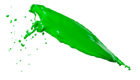 green liquid splash isolated on white backgraoundの写真素材