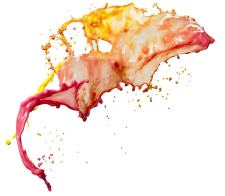 Colorful splash isolated on white backgroundの写真素材