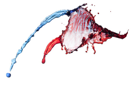 flying splashes of mixed colorsの写真素材