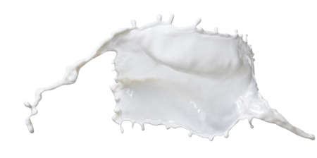 White milk isolated on white backgroundの写真素材