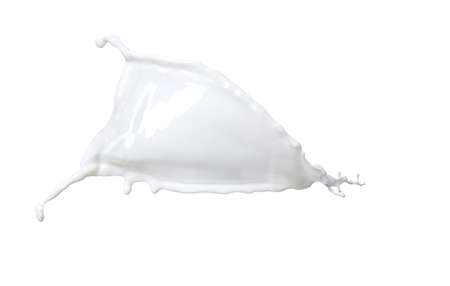 White milk isolated on white の写真素材
