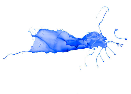 Blue splash isolated on white backgroundの写真素材