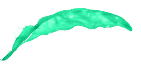 Isolated shot of green paint splash on white backgroundの写真素材