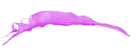 Pink paint splashing isolated on white backgroundの写真素材