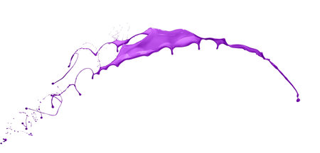 Purple splash isolated on white backgroundの写真素材