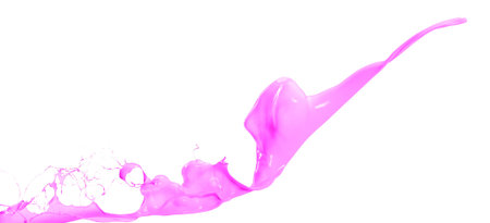 splash of pink paint isolated on white backgroundの写真素材