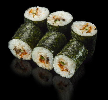 Sushi Roll with Eel and Cucumberの写真素材